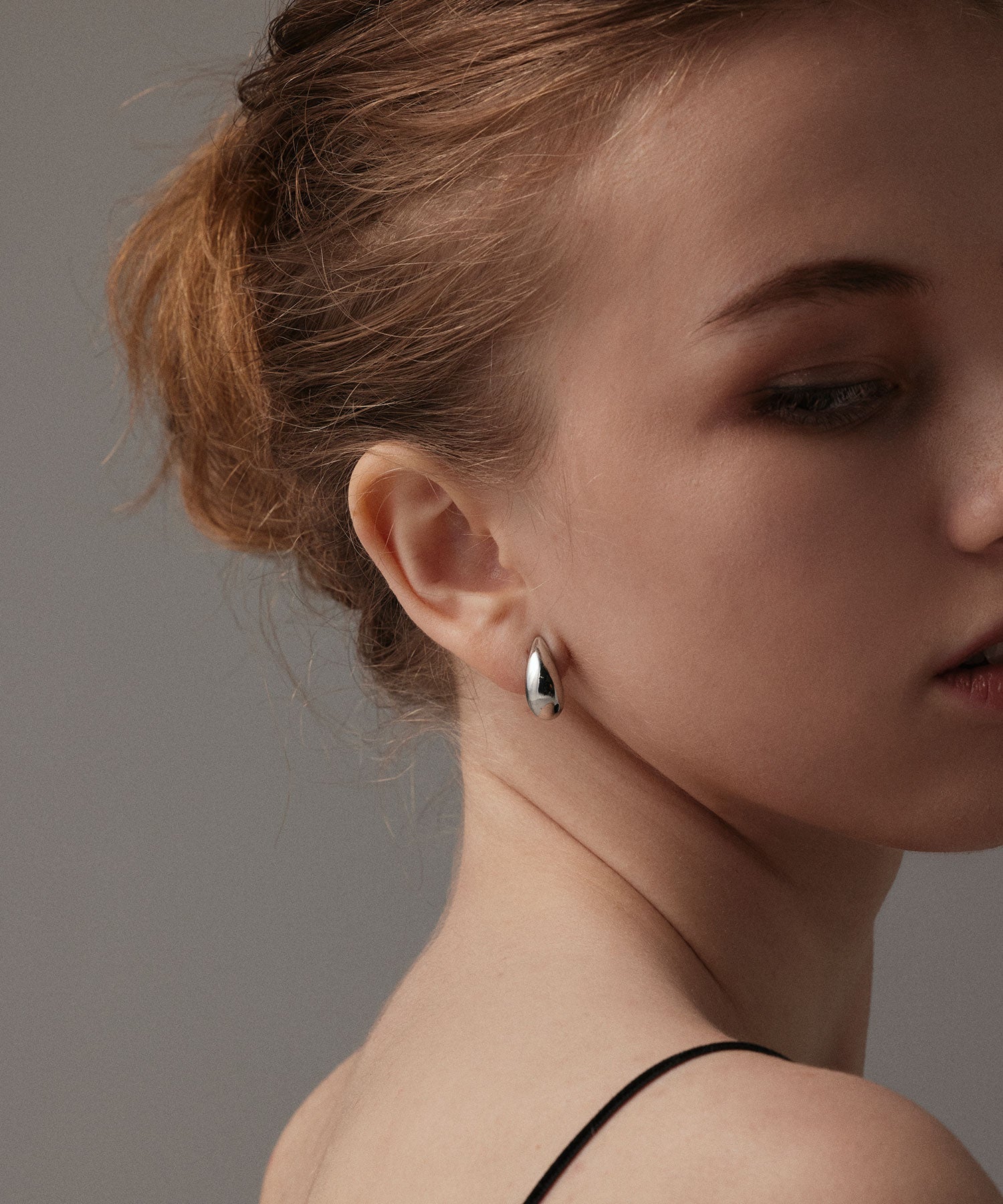 予約販売(3月上旬発送予定)】[シルバー]ドロップフープイヤリング