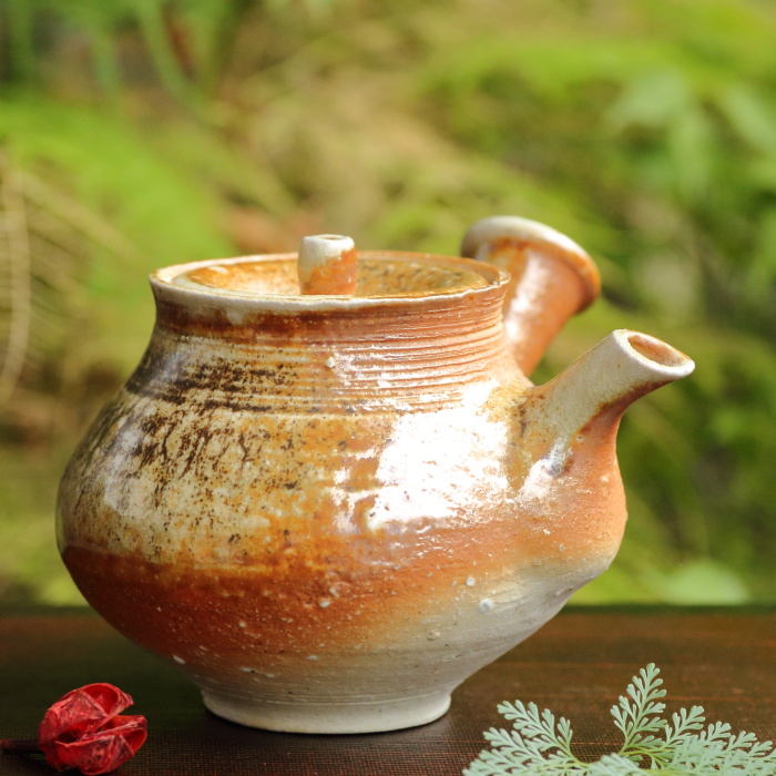 小島憲二 伊賀急須 満容量500mm 穴窯焼成 無釉焼締 作家もの横手