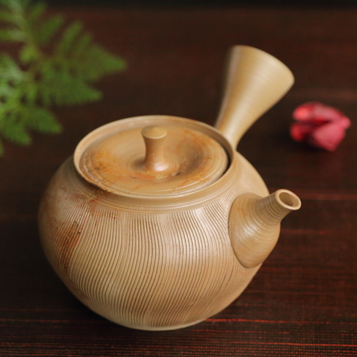 田螺 常滑焼 小西洋平作 窯変 横手急須 茶壷 共箱 D R5466 田螺 常滑焼