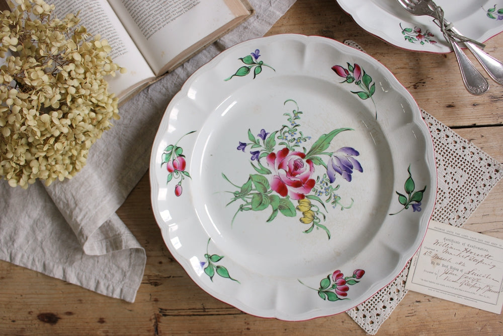 リュネビル窯可憐なチャイナシリーズの大皿（直径33.5cm） フランス