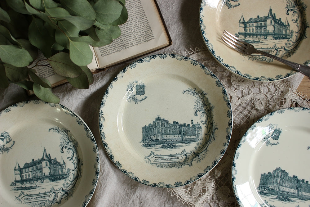 4枚あり！クレールフォンテーヌ窯「シャトー」シリーズ平皿（直径22cm