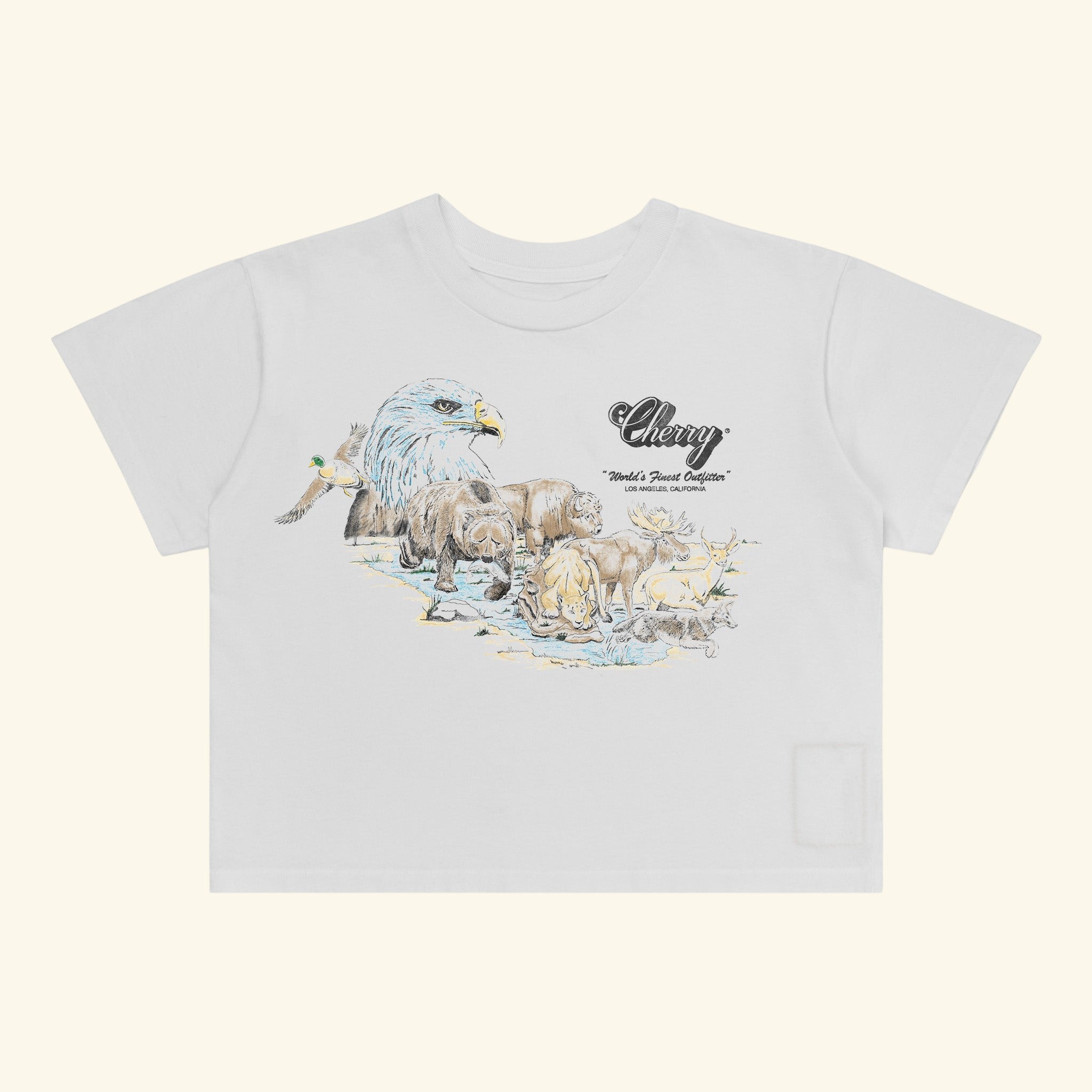 Wilderness Boxy Baby Tee (White) – CHERRY LA