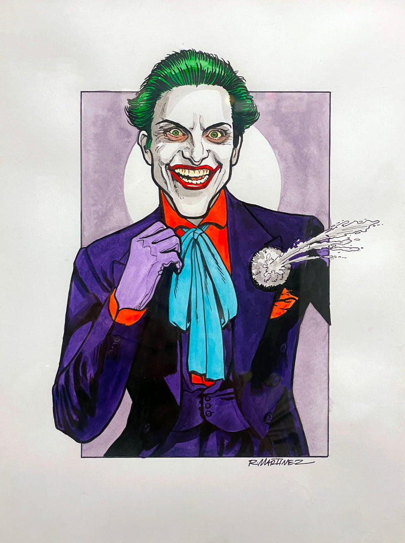 Joker Original Mixed Media Drawing by Randy Martinez – Choice Fine Art