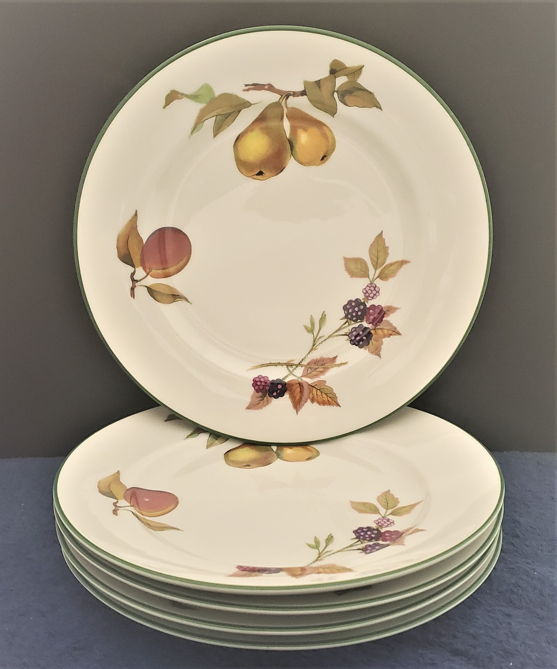 Set of 5 Royal Worcester Evesham Vale Salad Plates