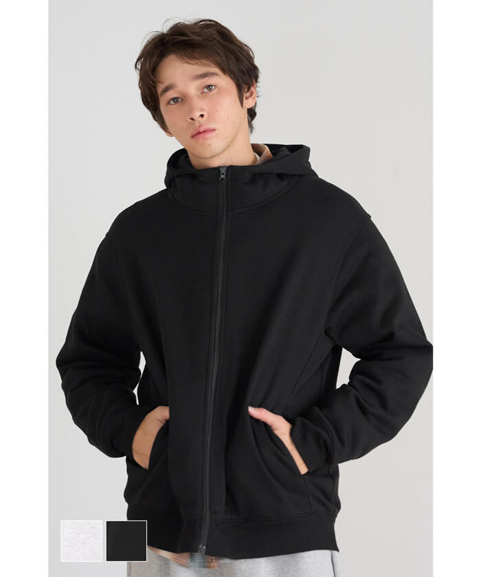 セール☆2690円→990円 ポリエステルコットン裏起毛レギュラーZIP