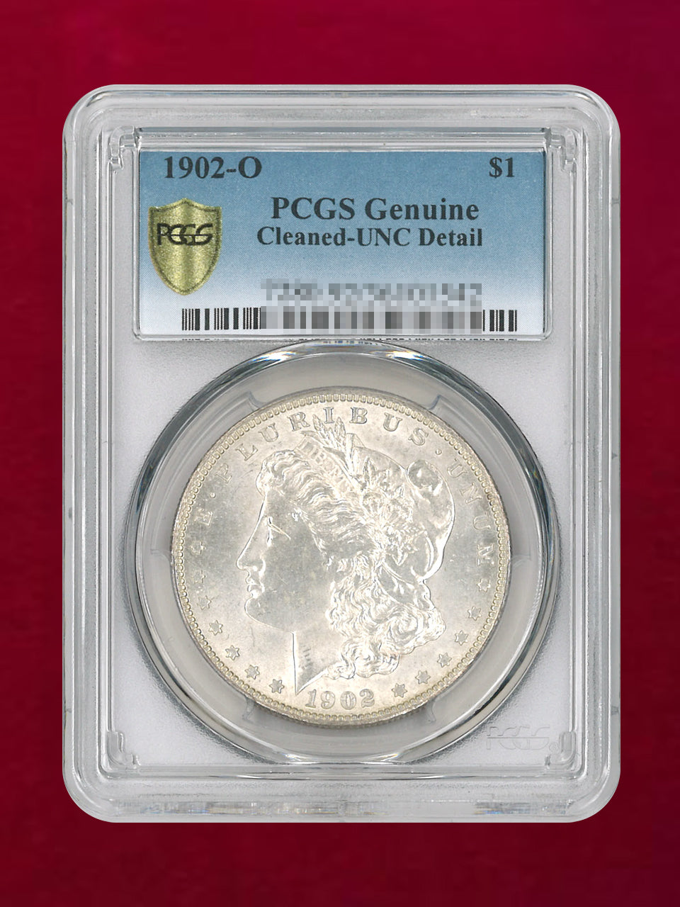 アメリカ】1ドル 銀貨 モルガンダラー 1902O PCGS Genuine Cleaned-UNC