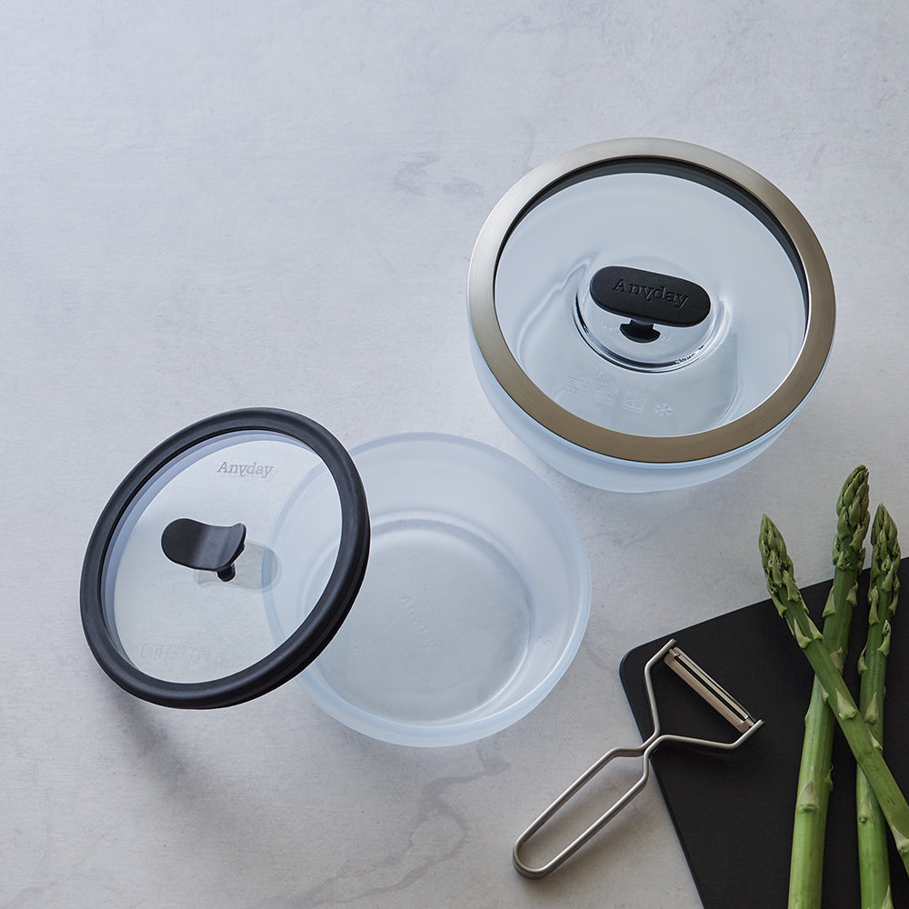 2ピースセットブラック 16cm&14cm | 電子レンジ調理器具 | Anyday