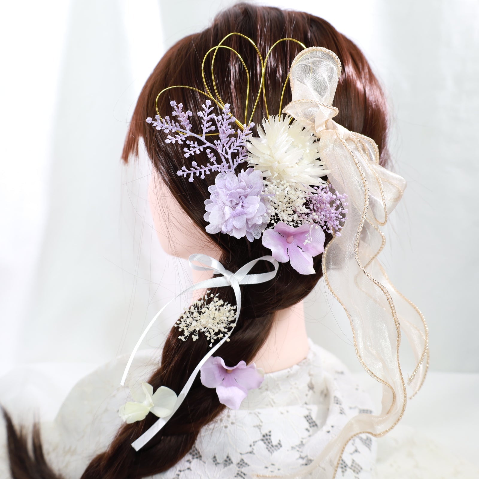 髪飾り スミレ【ヘアアクセサリー 花 ドライフラワー プリザーブド