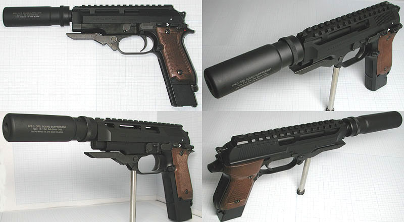 電拳 サイレンサー装着写真の紹介 電動ハンドガン M93R編