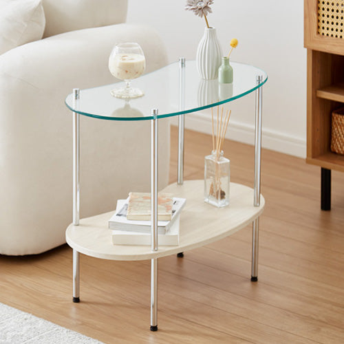 サイドテーブル 幅60cm 韓国風 テーブル カフェ ロー ガラスナイト