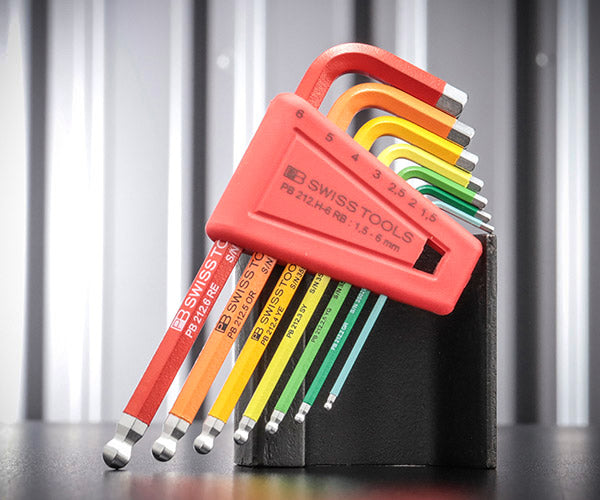 日本正規品 PBスイスツールズ ホルダー付ボールポイントレインボー六角