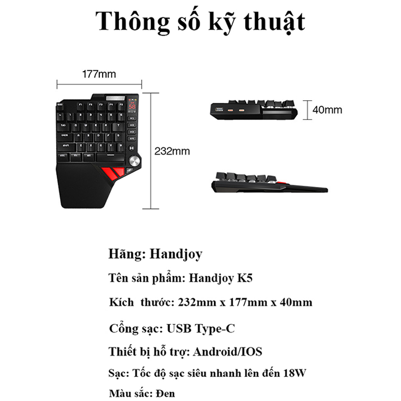 Handjoy K5 Phụ Kiện Chơi Pubg Mobile FTMOBILE - Ftmobile Phụ kiện