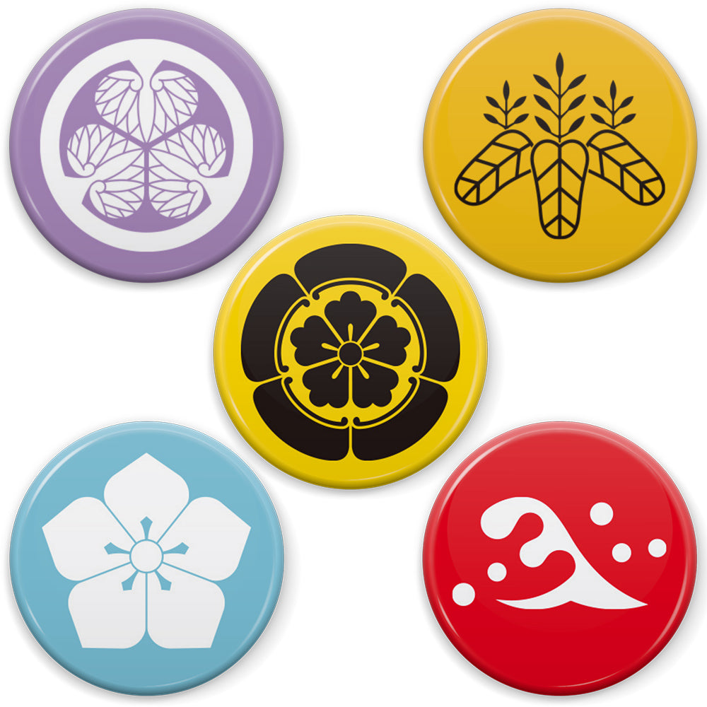 文月 戦国武将 家紋缶バッジ 「戦国武将1」／【織田木瓜】織田信長