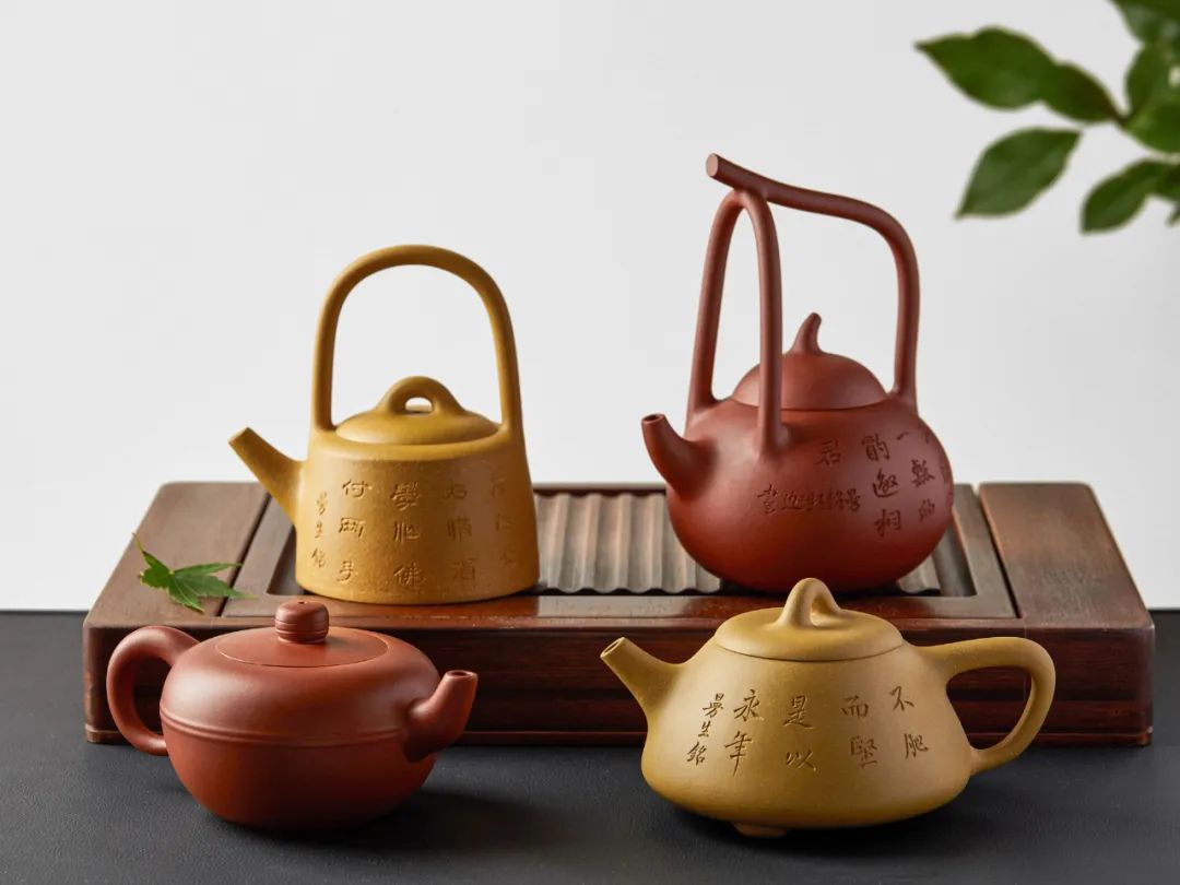 复刻曼生十八式紫砂壶：石瓢壶、钿合壶、石铫提梁壶、南瓜提梁壶-淘茶