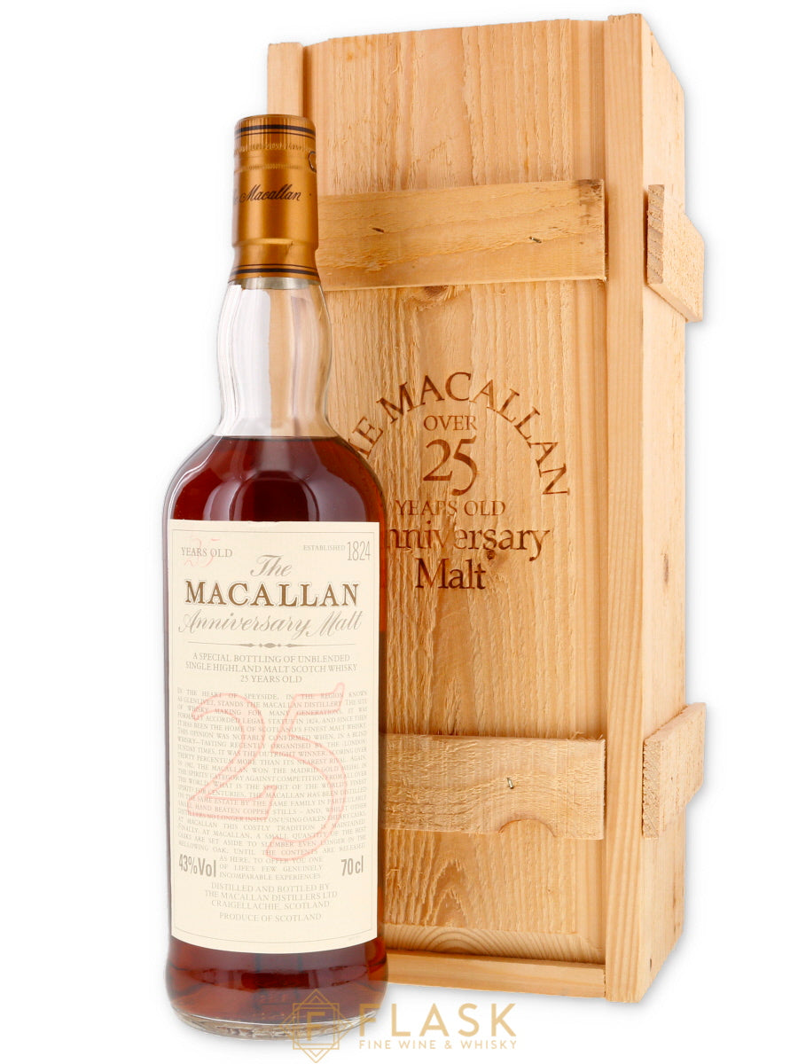Buy Macallan 25 Year Old Anniversary Malt Early 2000s Wood Box