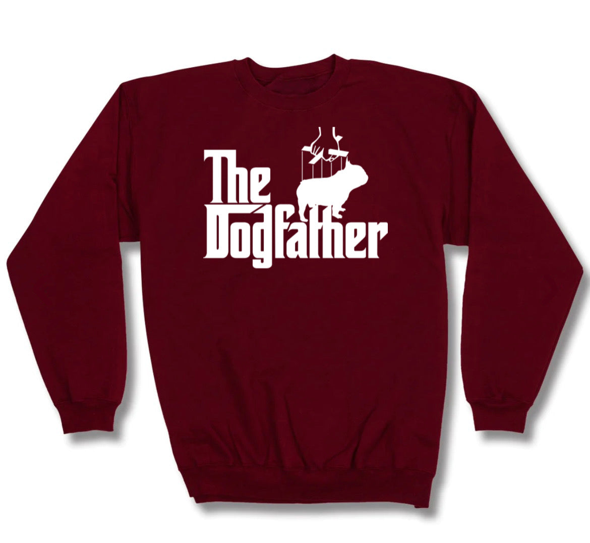 DogFather Maroon Crewneck (Puppet White Print) – Flatfacebullyz&Co