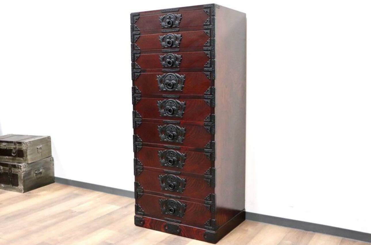 GMHS32○岩谷堂箪笥 整理箪笥 時代箪笥 9段チェスト 和箪笥 伝統工芸