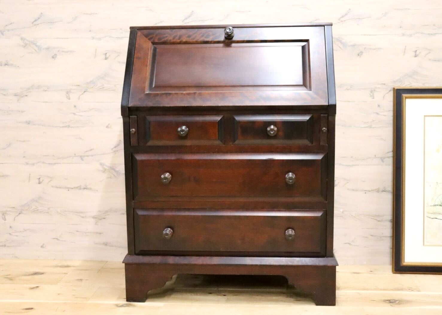 GMGK407○北海道民芸家具 ライティングビューロー 勉強机 学習机 書斎