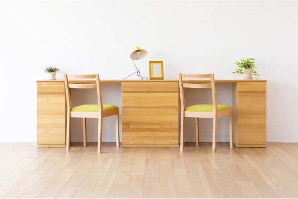 ASTER DESK SET10 240天板 + 30キャビネット (左開き) + 60チェスト +