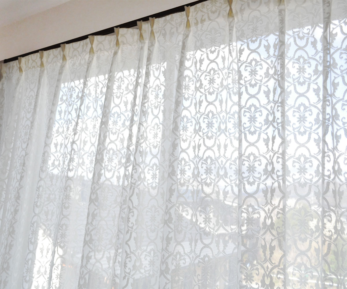 防炎レースカーテン 北欧 オーダー 144サイズ 日本製 デザインレース 1