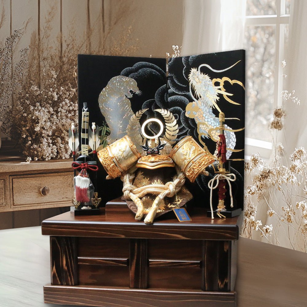 横幅46cm｜12号 武将 徳川家康 収納兜 白金｜ 五月人形 兜 兜飾り