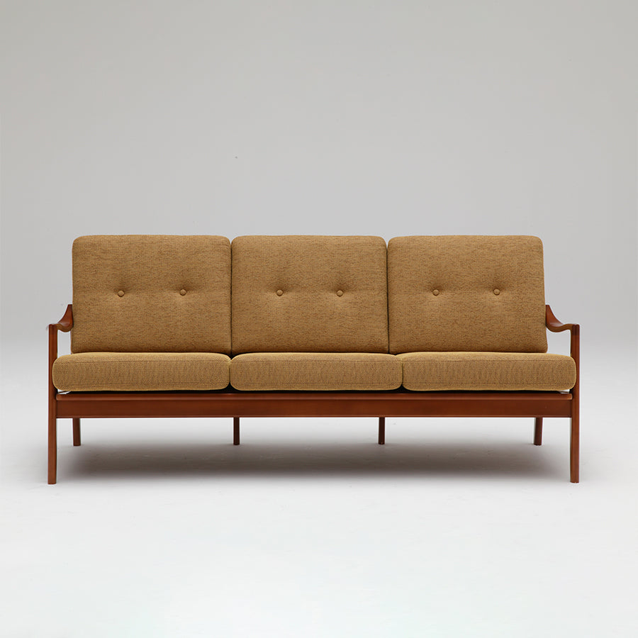 カリモク60【正規販売店】フレームチェア 3シーター マスタード