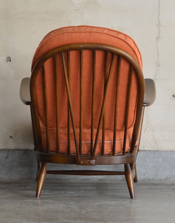 アーコール社のアンティークソファ、1人掛けのラウンジチェア(オレンジ