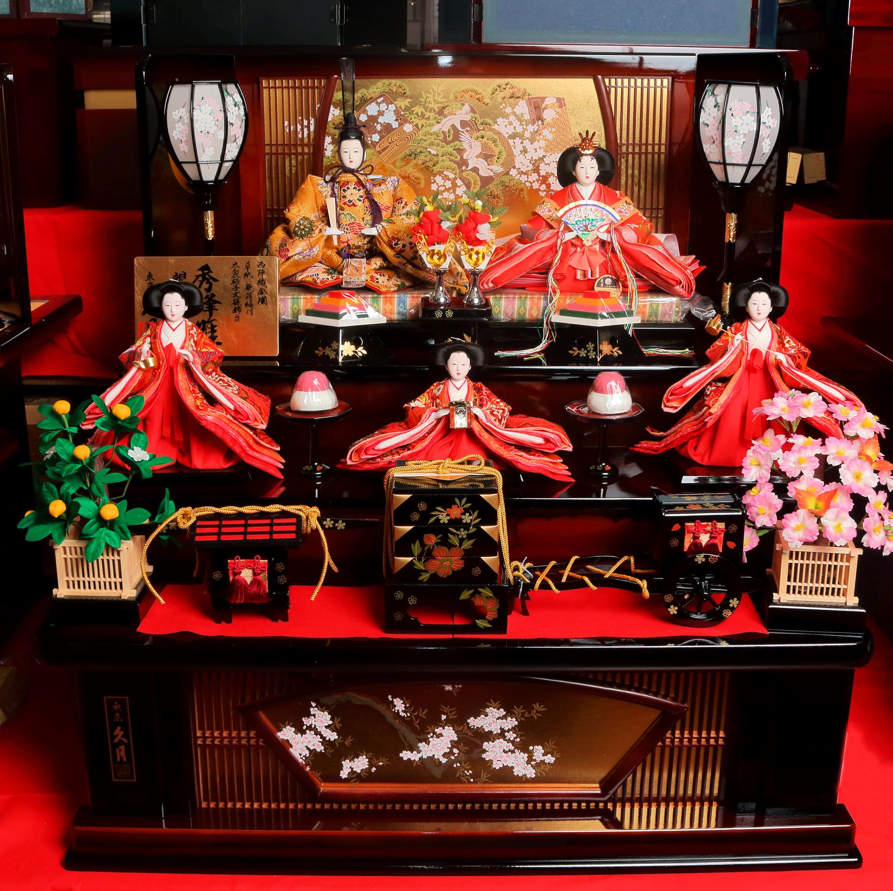 秀峰雛』十番親王三五官女三段飾り | 山形県 鶴岡市の雛人形・五月人形