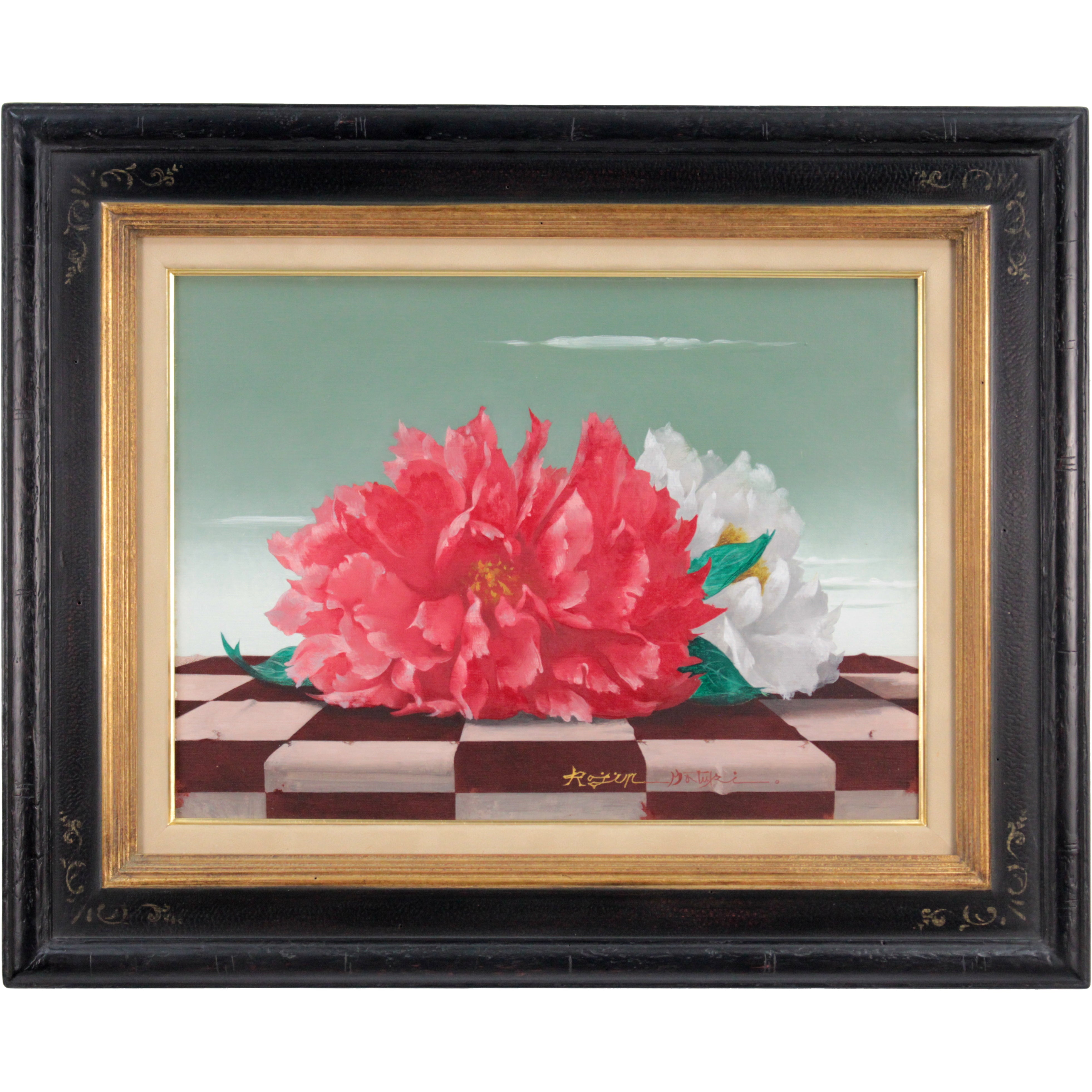 松樹路人 『緋と白』 油彩画 - 北海道画廊