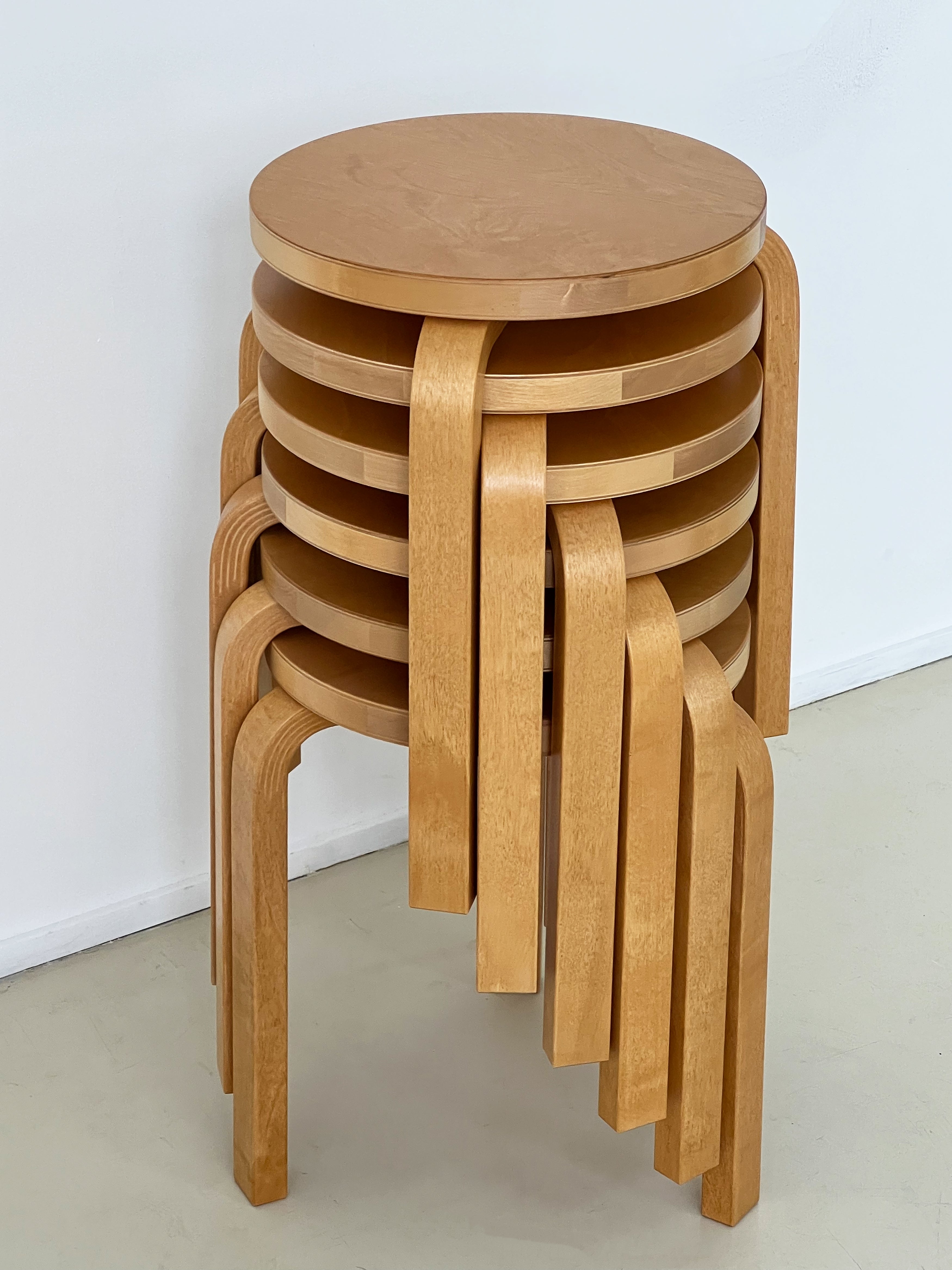 Alvar Aalto for Artek Three Legged Stool 60 in Honey Stain – Home