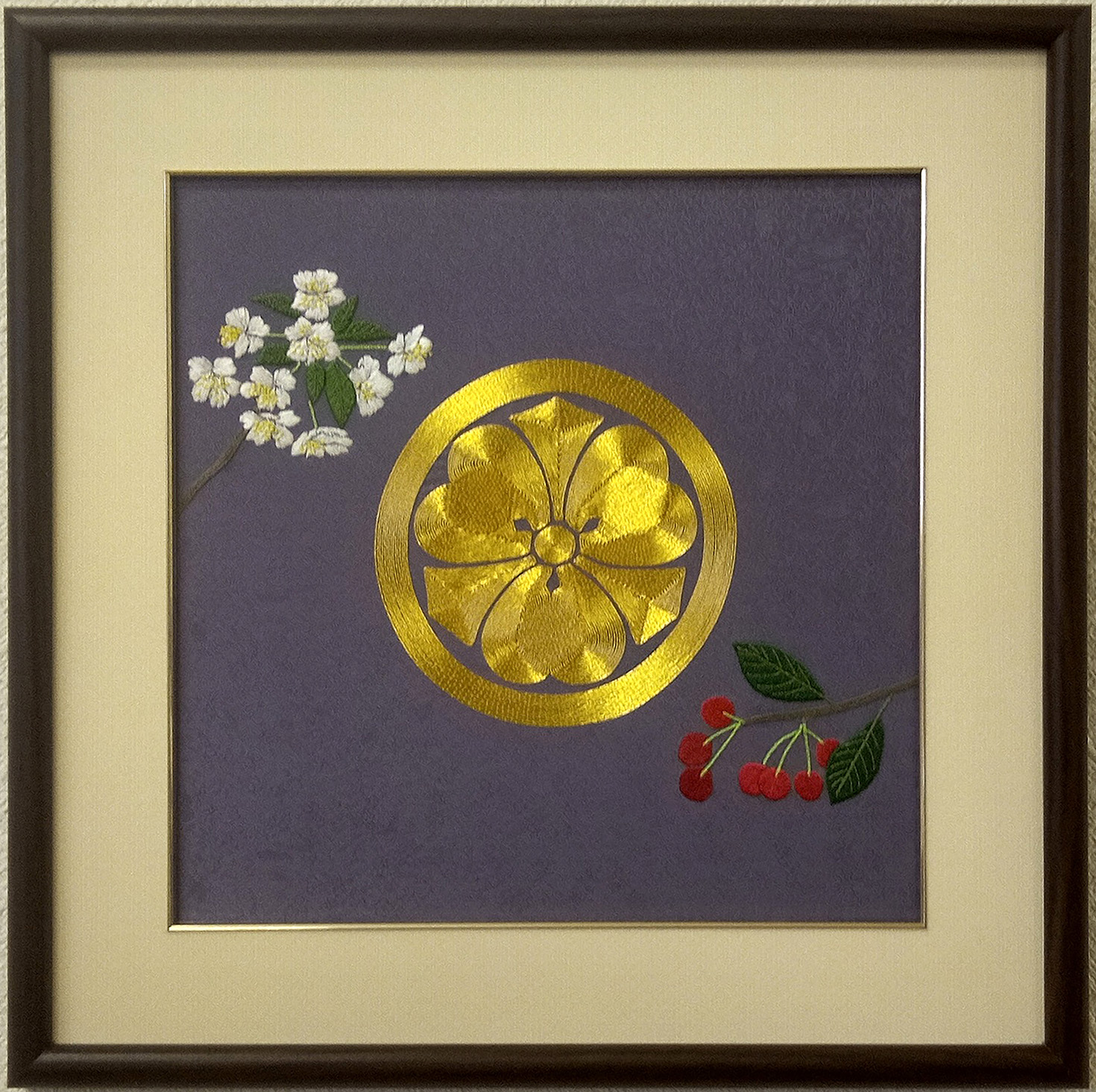 刺繡作品「額装作品6」 - 星工房 日本刺繍教室