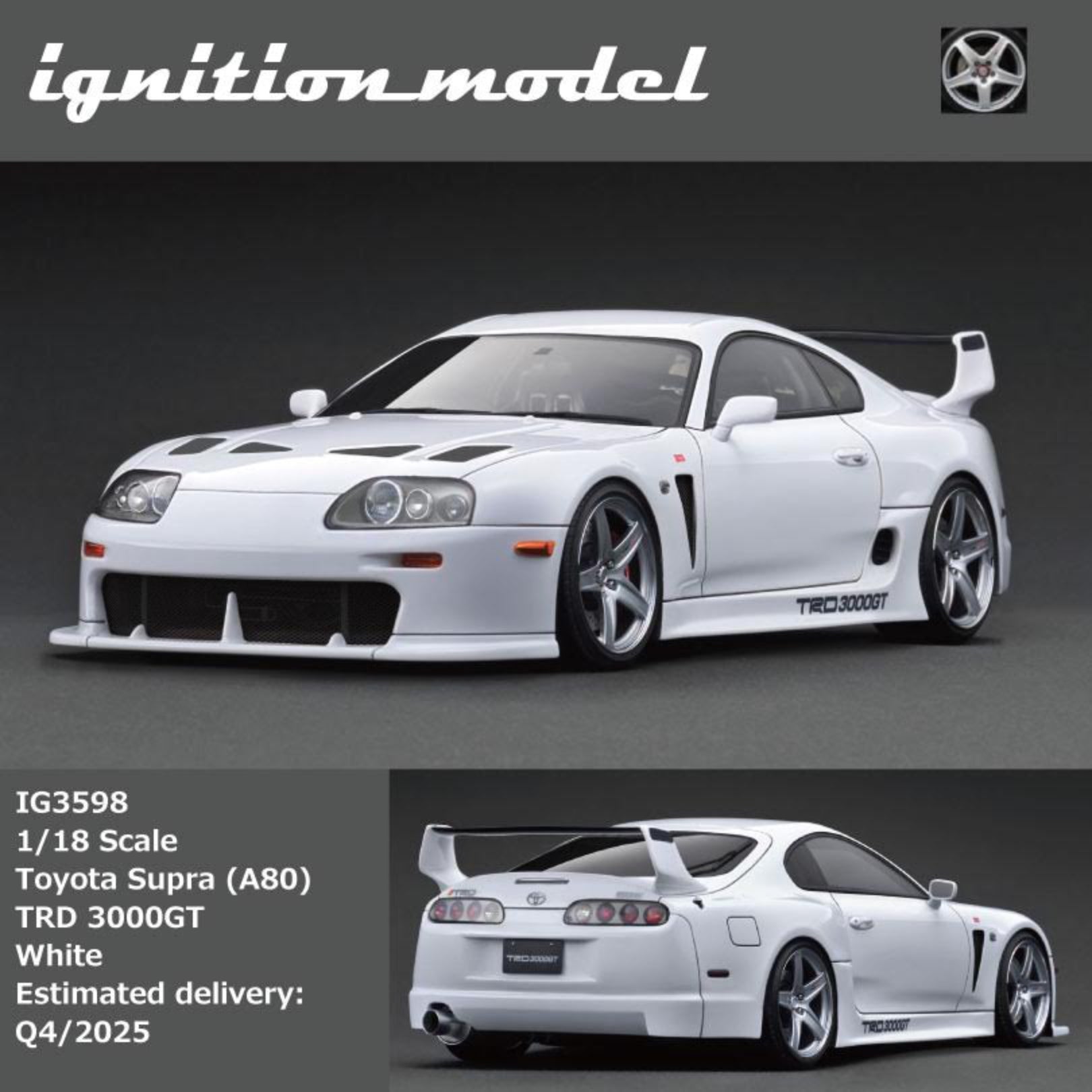 Ignition Model 1:18 Toyota Supra (A80) TRD 3000GT White IG3598