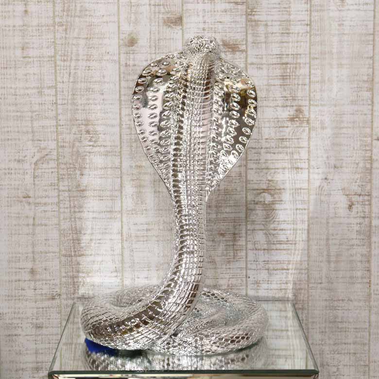 キングコブラ オブジェ シルバー 毒蛇 ヴァイパー スネーク