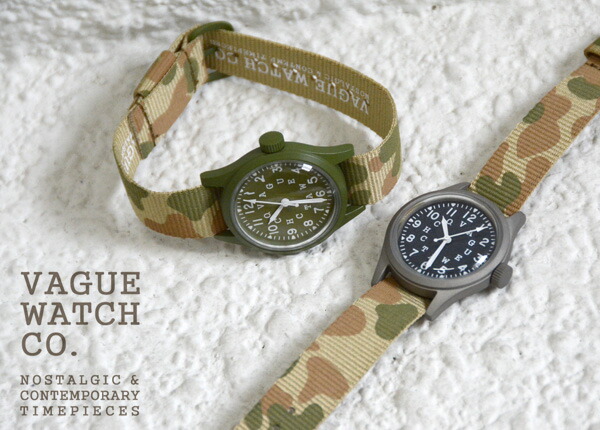 ミリタリーテイスト VAGUE WATCH Co. 日本製クオーツ NATOベルト