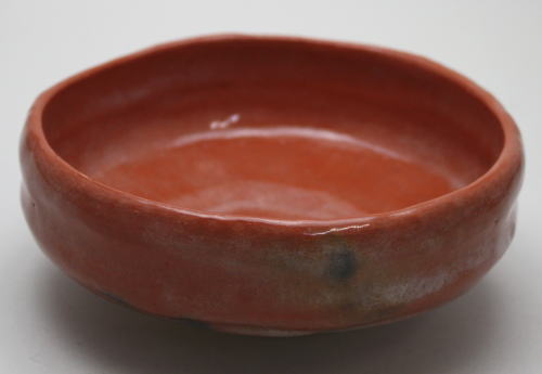 茶器/茶道具 抹茶茶碗】 赤楽茶碗 馬盥（ばだらい） 佐々木松楽作 – 今