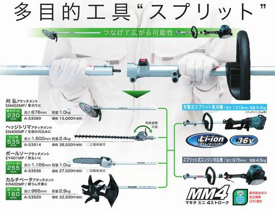 マキタ スプリット式エンジン刈払機MEX2650LHM 2012.3月新製品