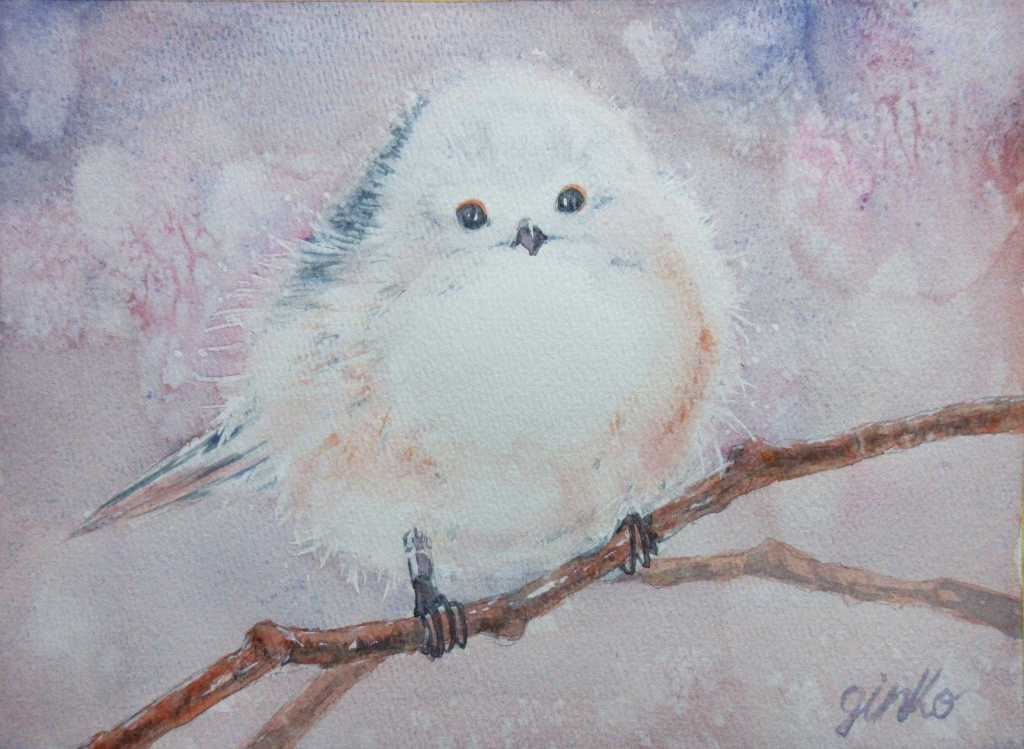 シマエナガ」 | すてきな水彩画ギャラリーGINKO