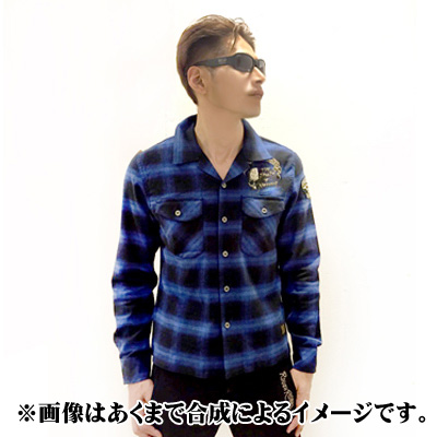 クローズWORST×VANSON武田好誠モデル殴り書きドクロ刺繍チェックシャツ