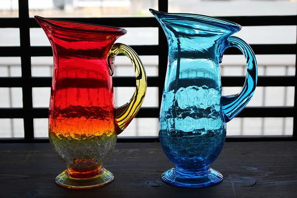 グラデーションブルー 花瓶 琉球ガラス 約35cm グラデーションブルー