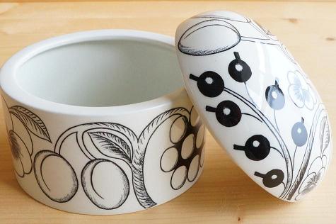 レア/ヴィンテージ】アラビア パラティッシ ブラック 蓋付きジャー