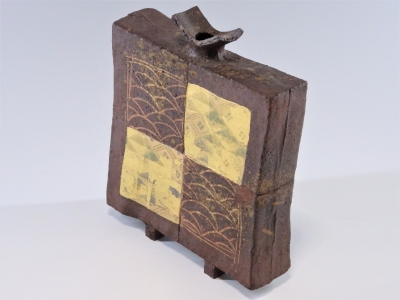 中村梅山 象嵌色絵 扁壺 | 坂井春明堂