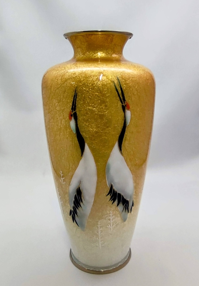 美術七宝焼』 花瓶 緑牡丹 壺 陶磁器 花柄 【公式通販】