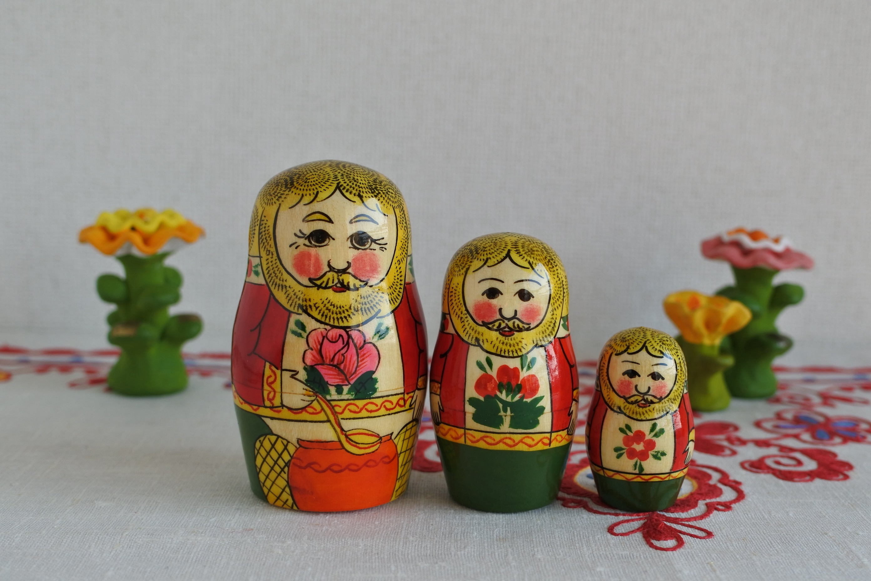 マトリョーシカ おうちの妖精ドモヴォイ 3ピース ロシア民話 ロシア