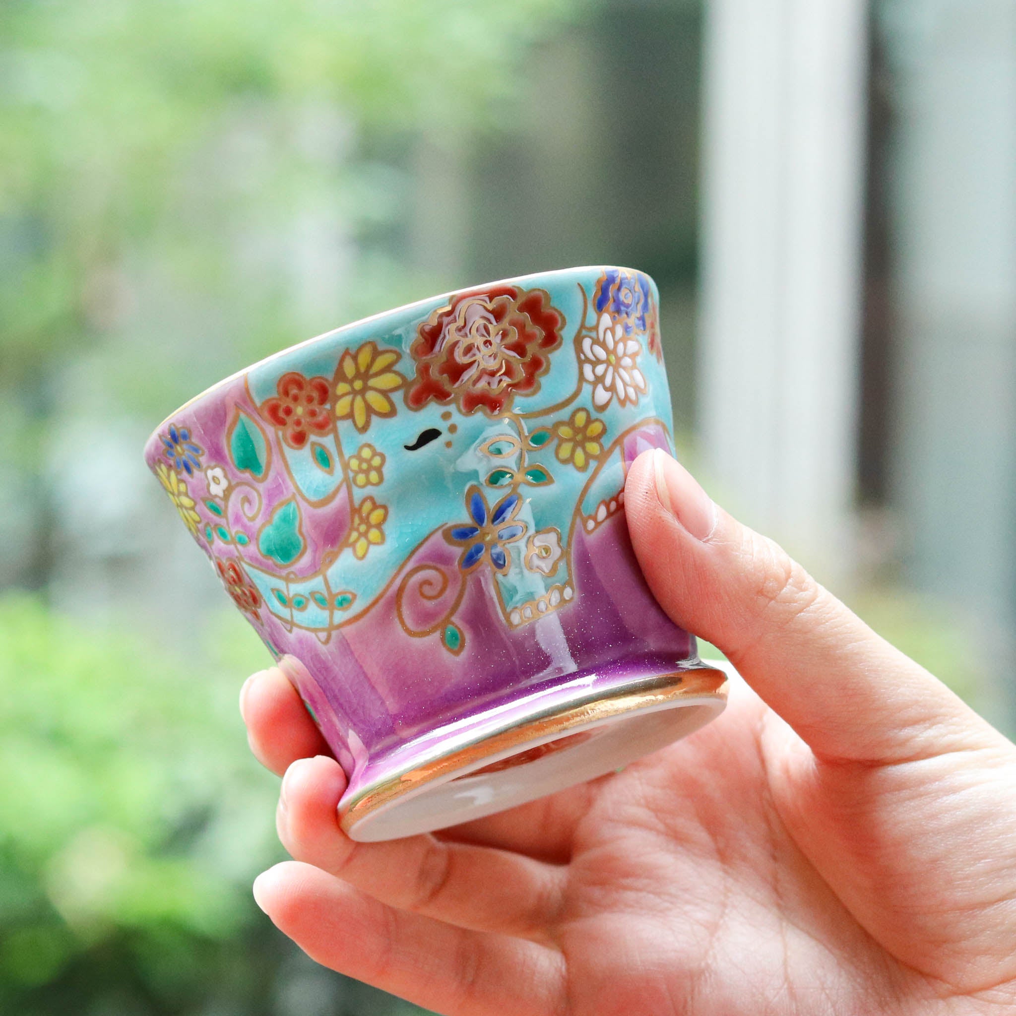 九谷焼 カップ | 花きらり | 碧象 | 美山窯