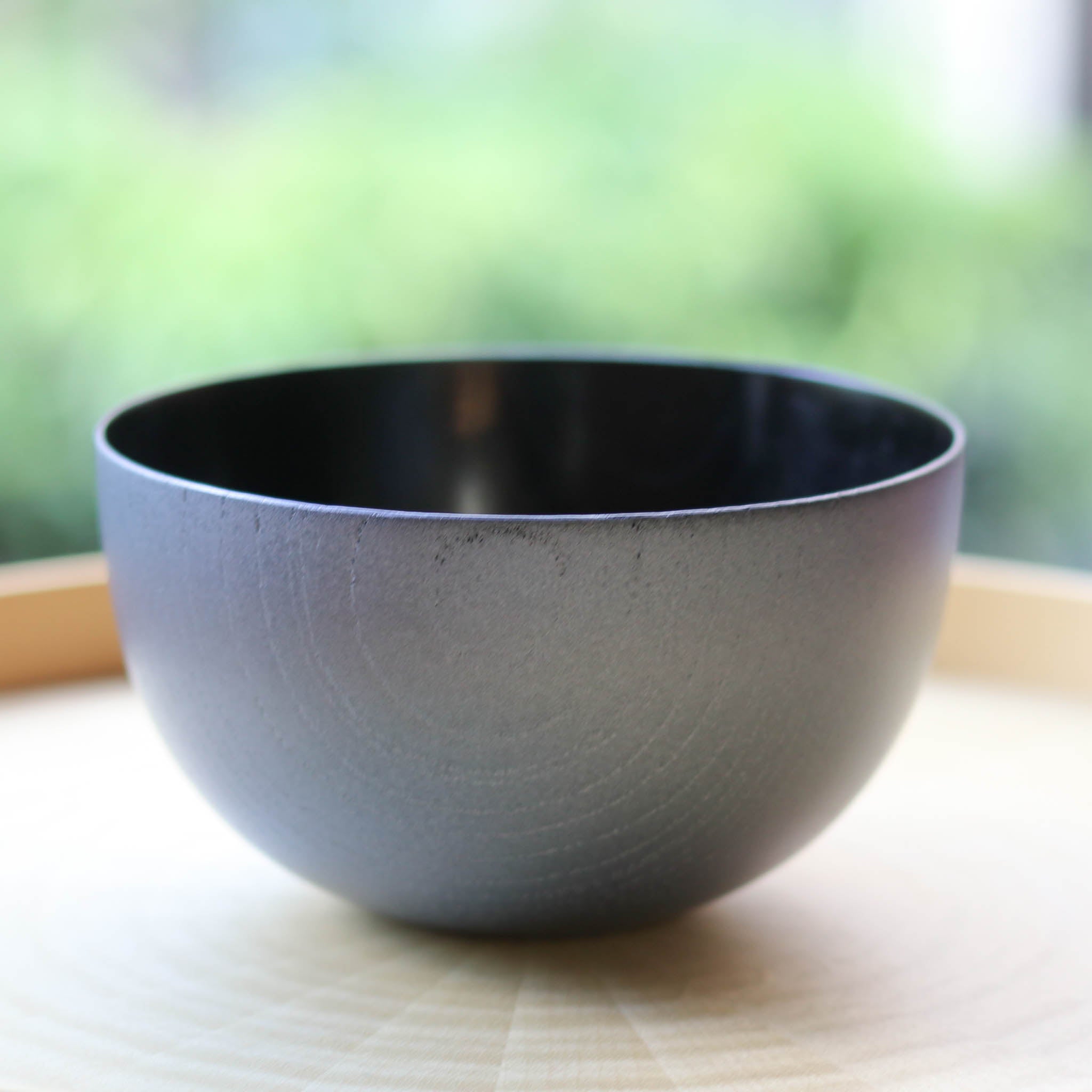 山中漆器 お椀 | うつろいボウル | クールブラック 黒摺 | 浅田漆器工芸