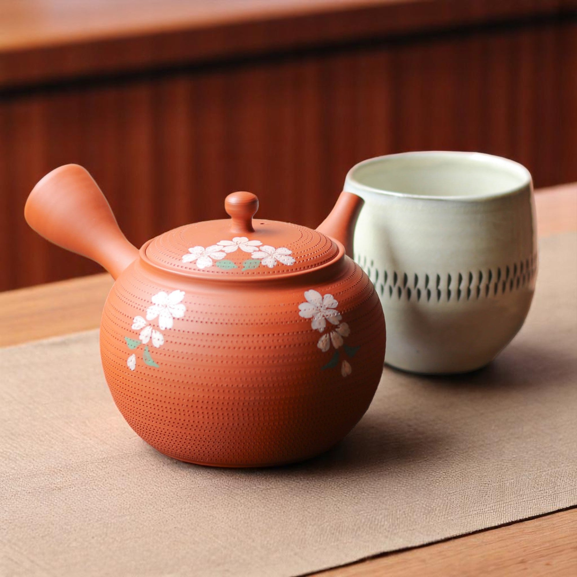 常滑焼 急須 | 丸しだれ桜 | 朱泥 | 玉光陶園