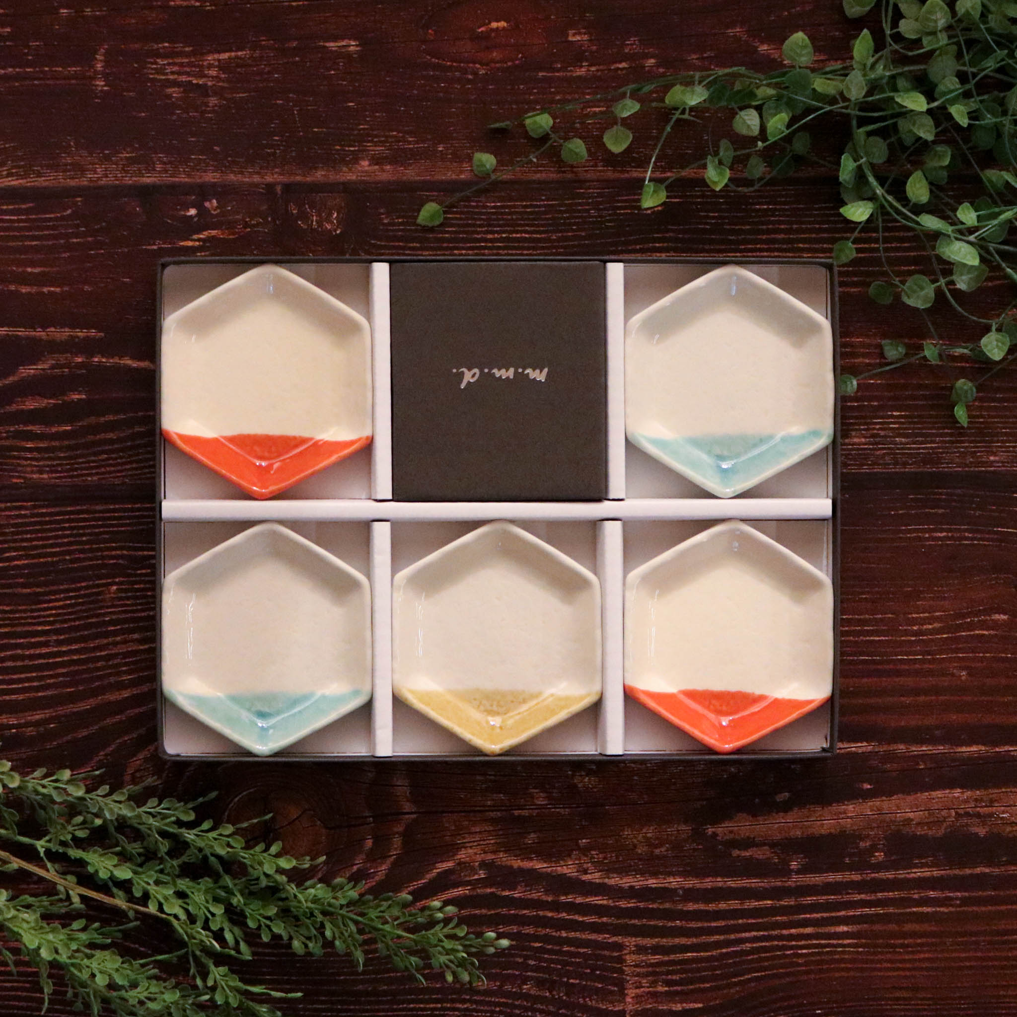 瀬戸焼 豆皿 | 六角豆皿5枚セット | かろやか |