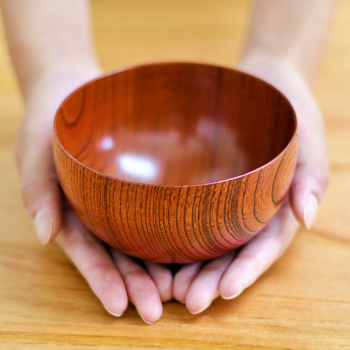 山中漆器 お椀 | しらさぎボウル 漆⾚ | 欅 | 白鷺木工