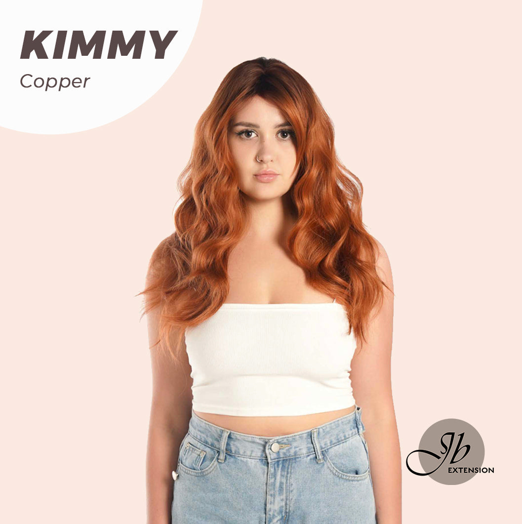 JBEXTENSION 24 Inches Copper Body Wave With Bangs Wig KIMMY COPPER