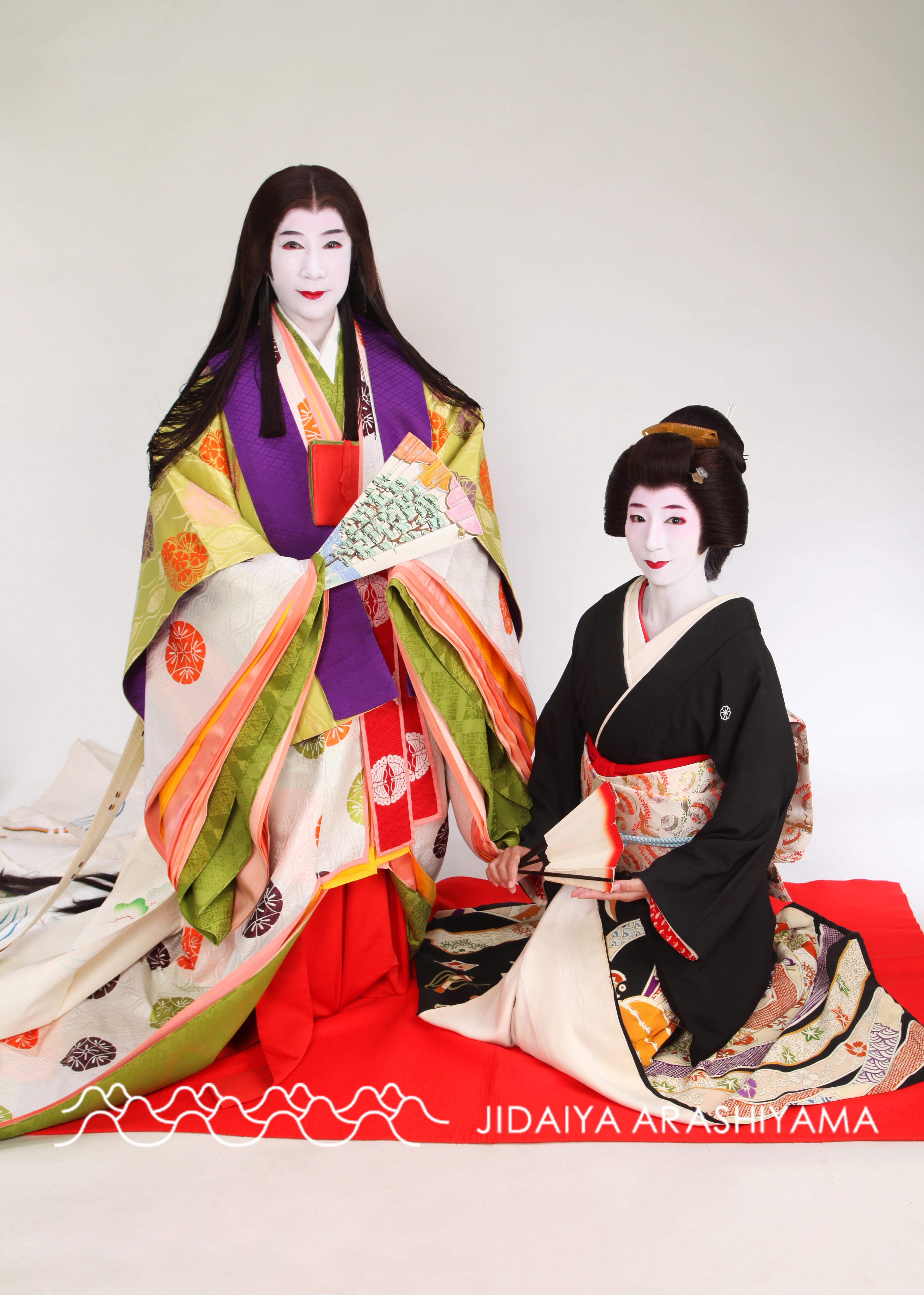 お客様写真】親子で十二単と芸妓に。 | 時代衣裳変身スタジオ 時代や